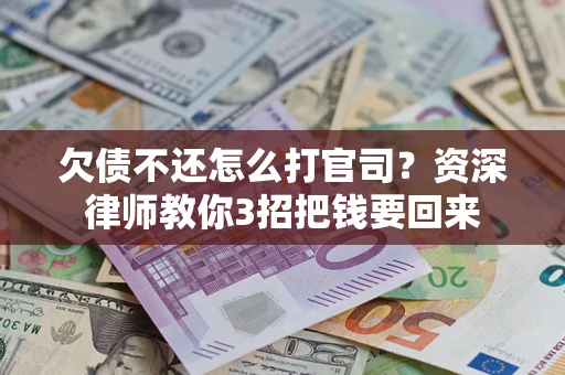 武汉欠债不还怎么打官司？资深律师教你3招把钱要回来