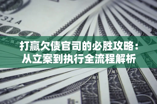 武汉打赢欠债官司的必胜攻略：从立案到执行全流程解析
