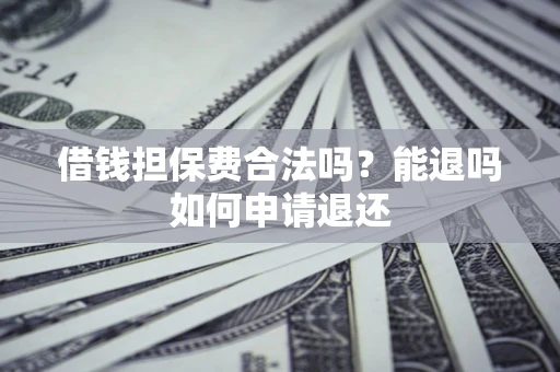 武汉借钱担保费合法吗？能退吗如何申请退还