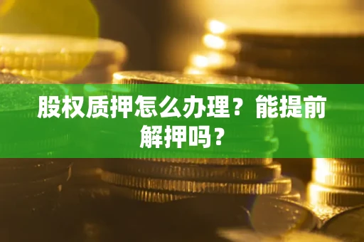 武汉股权质押怎么办理？能提前解押吗？